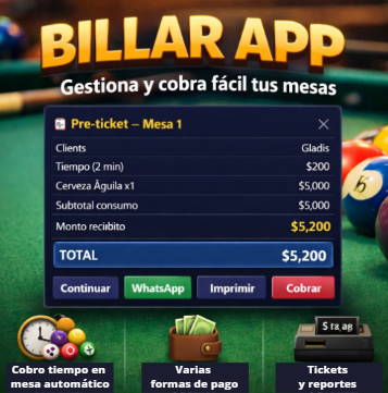 Sistema de Comandas para Billares y Bares